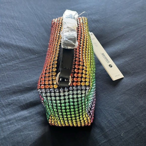 Aqua Rainbow crystal evening bag with chain strap - Picture 3 of 6